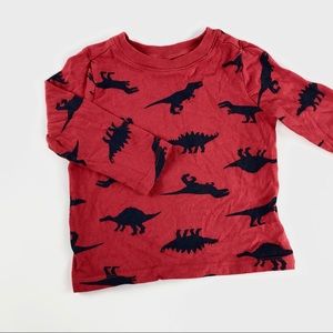 Red “dinosaurs” long sleeve shirt